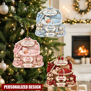 Baby's First Christmas Custom Baby Name - Personalized Acrylic Ornament