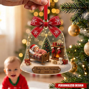 Personalized Acrylic Ornament, Baby's First Christmas Bell Gift