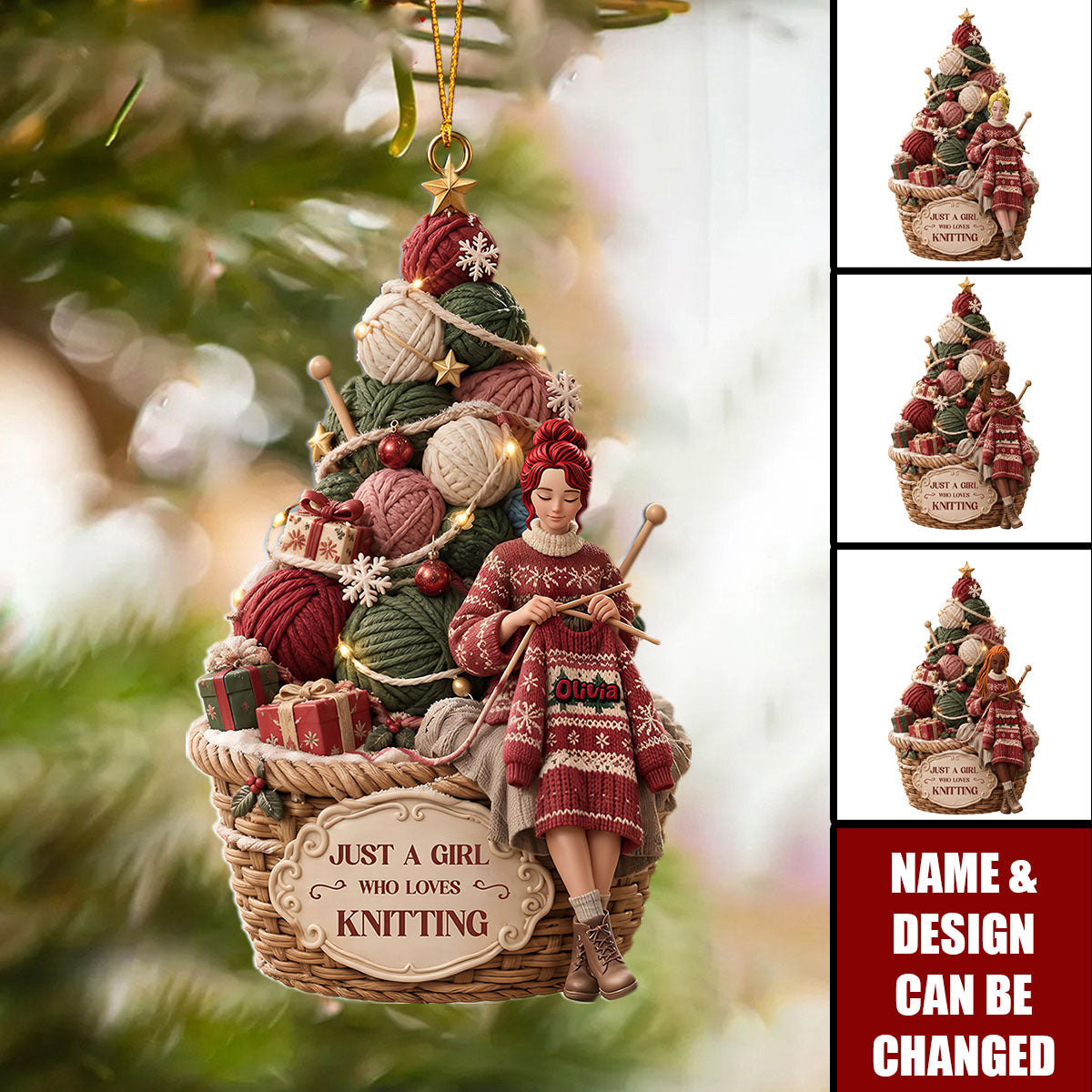Balls Of Yarn Christmas Ornament - Personalized Gifts For Knitting Lovers