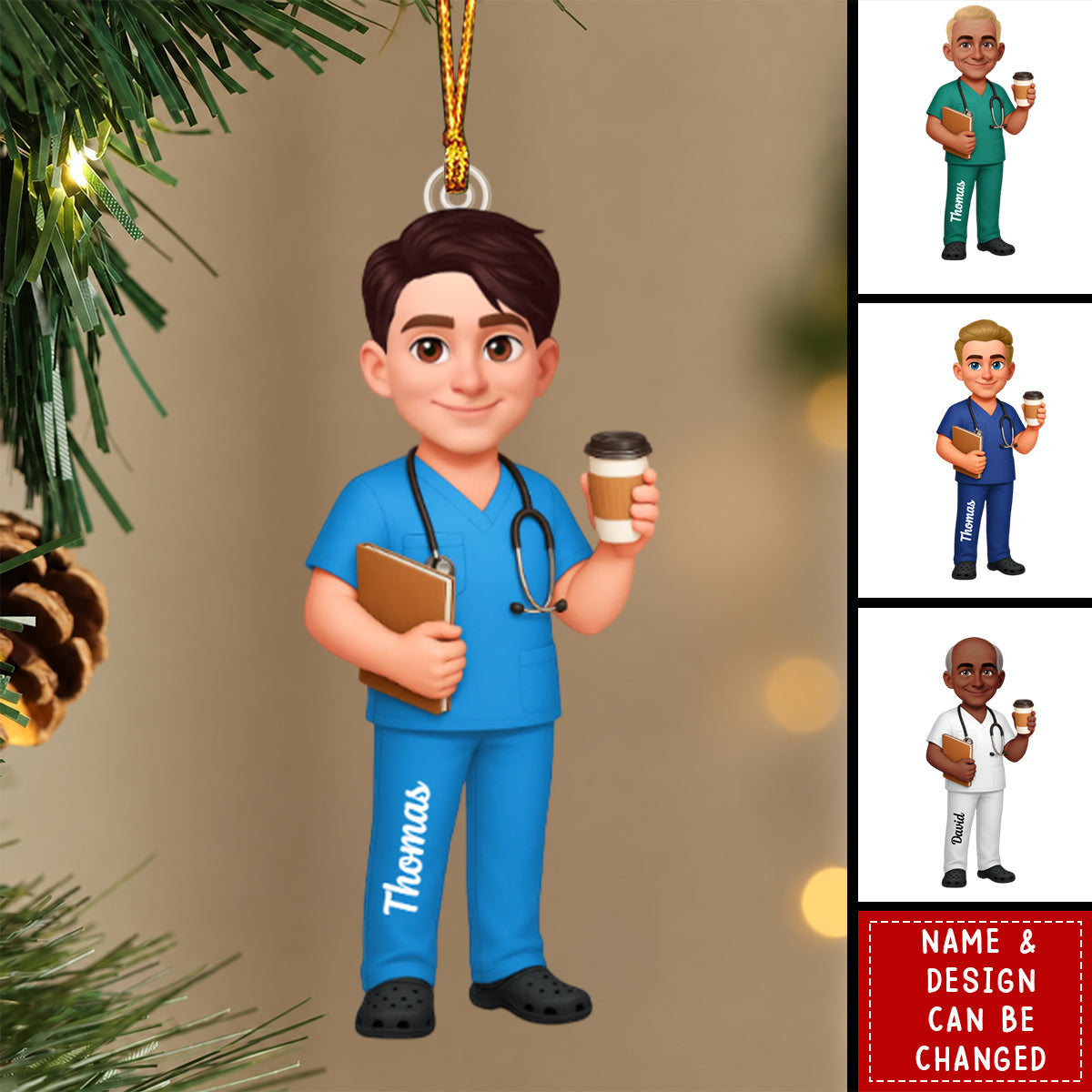 Nurse Uniform Custom Name - Personalized Acrylic Ornament