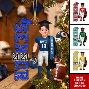 Personalized Acrylic Ornament - Christmas Gift For Football Seniors