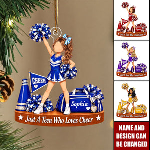Personalized Cheer Ornaments, Custom Name Teen Cheerleader Christmas Gifts