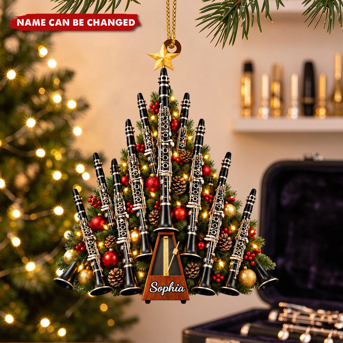 Personalized Clarinet Ornament, Custom Name Band Musician Gift