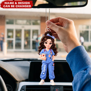 Personalized Nurse Car Ornament, Custom RN Christmas Gift For Her