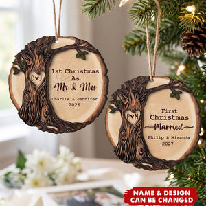 1st Christmas As Mr & Mrs Christmas Couple Gifts Ornament - Personalized Ornament