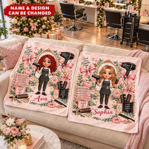 Beautiful Hairdresser - Personalized Fleece Blanket Christmas Gift For Girl