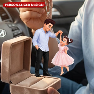 I'll Always Be Your Little Girl Dad And Daughter Dancing - Personalized Car Hanger