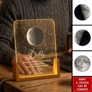 Father's Day Gifts, Custom Moon Phase By Date Gift For Dad Father's Day Keepsake - Personalized Night Light