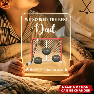Father's Day Gift For Hockey Dad,We Scored The Best Dad-Daddy Personalized Night Light