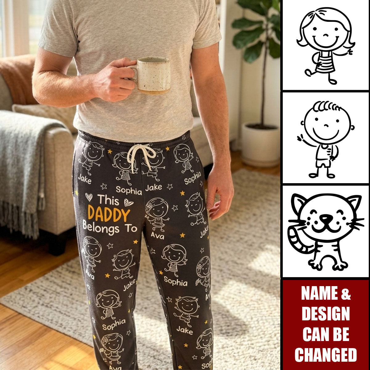 This Daddy Belongs To Doodle - Personalized Sweatpants, Lounge Pants With Pockets