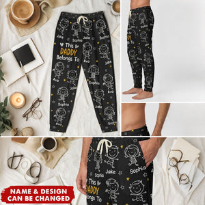 This Daddy Belongs To Doodle - Personalized Sweatpants, Lounge Pants With Pockets