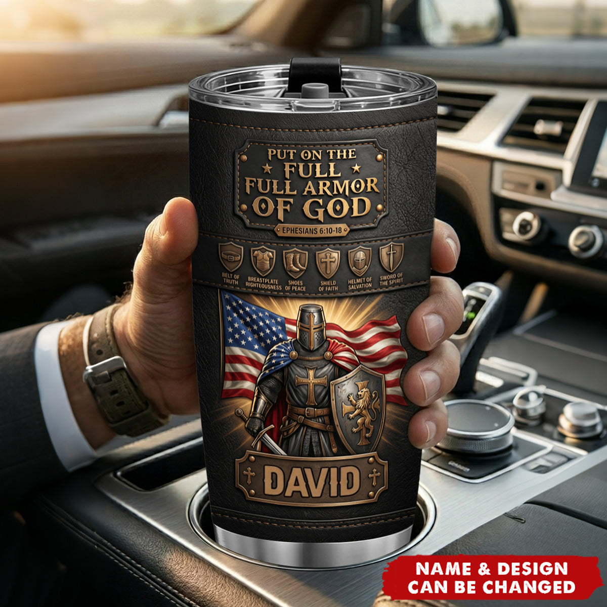 USA Armor Of God 20oz Tumbler - Personalized Gifts For Patriots