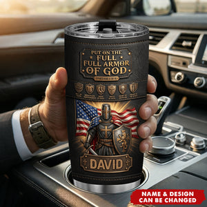 USA Armor Of God 20oz Tumbler - Personalized Gifts For Patriots