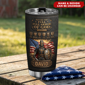 USA Armor Of God 20oz Tumbler - Personalized Gifts For Patriots