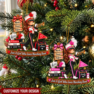 Personalized Marching Band Girl Ornament - Custom Marching Band Girl Gift