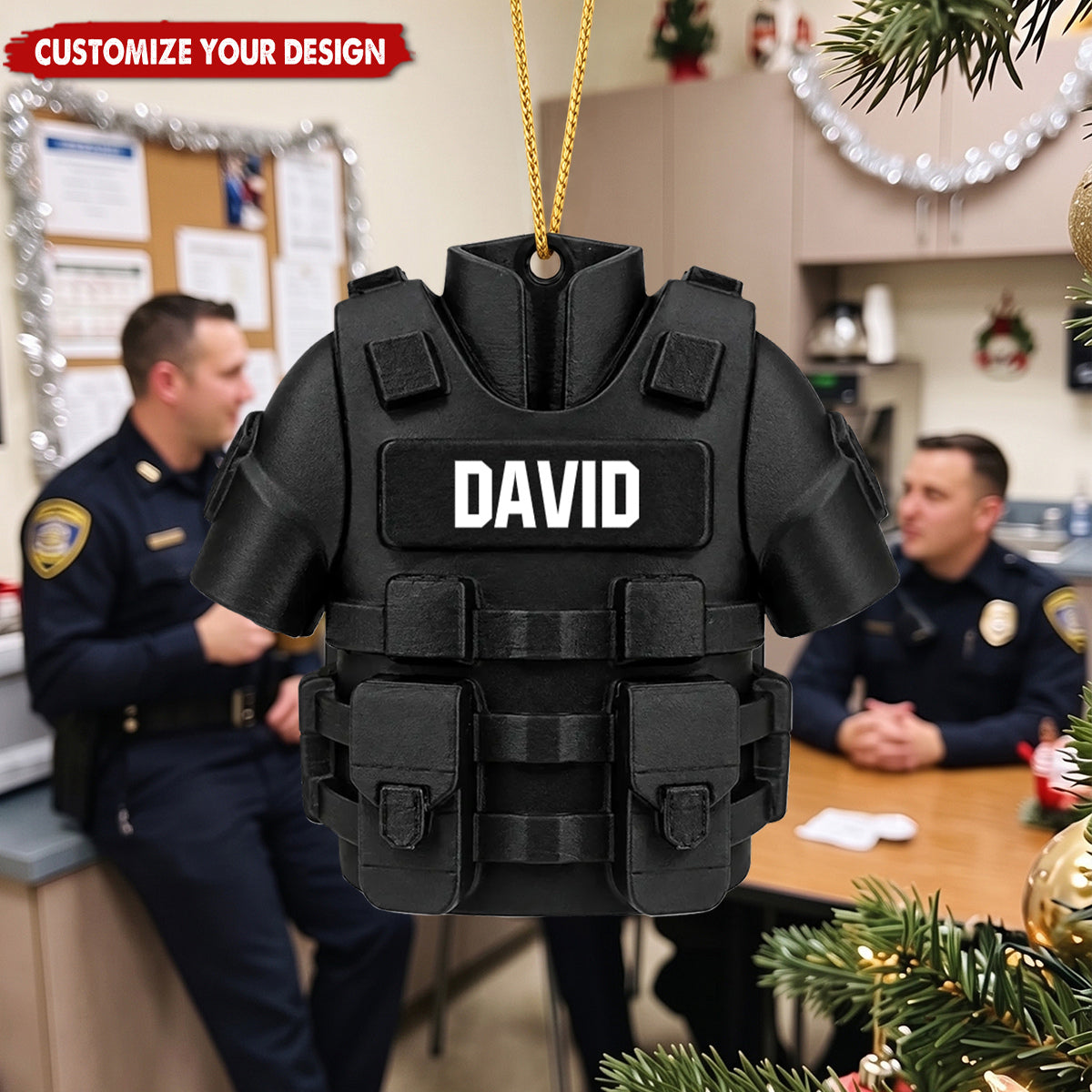 Personalized Police Vest Uniform - Custom Name Ornament