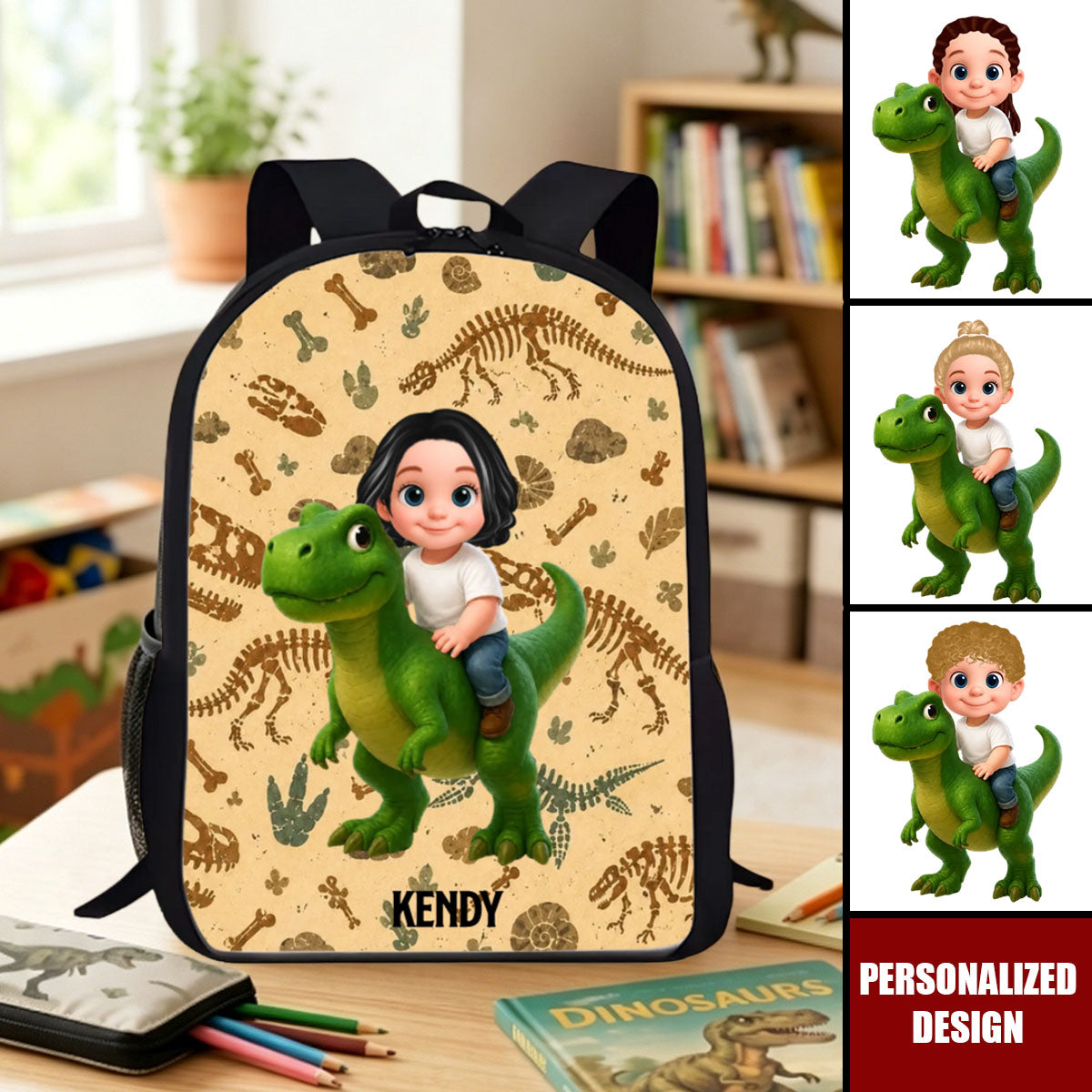 Dinosaur Adventure for Boys Girls - Personalized Backpack - Back to School Backpack for Kids