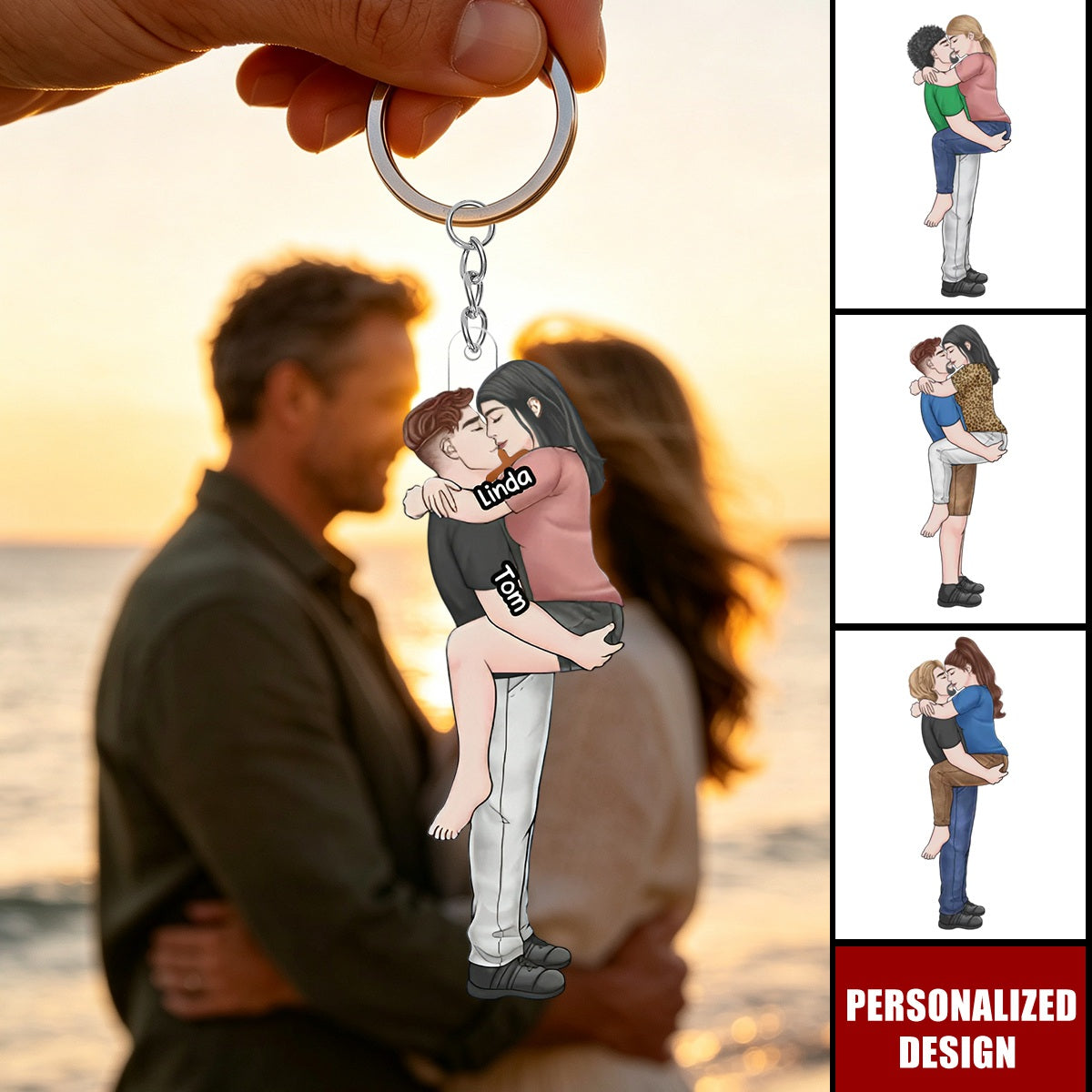 Personalized Acrylic Keychain – Couple Gift – Engrave Your Love Messages