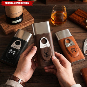 Custom Vintage Initial Names For Him, Husband, Dad, Papa - Personalized Cigar Case