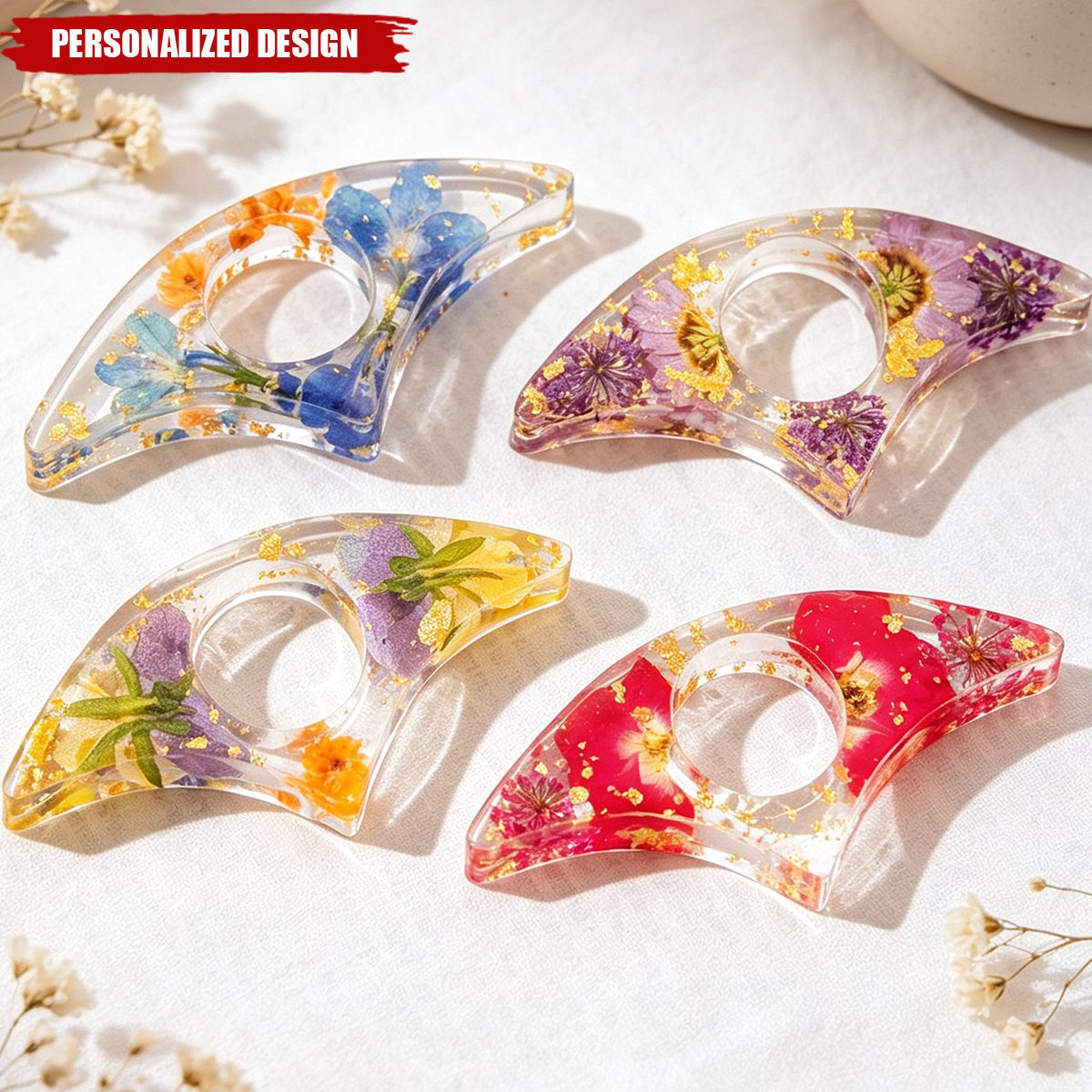 Birth Flower Book Lover - Personalized Resin Book Page Holder
