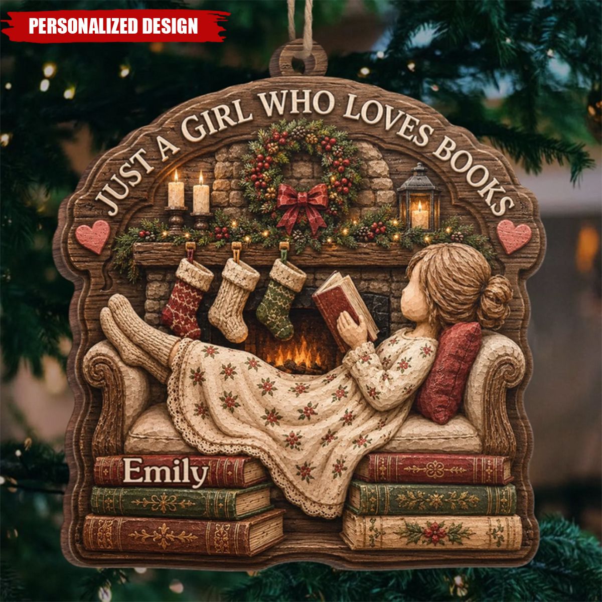Custom Wood Ornament - Personalized Christmas Bookish Gifts For Book Lovers, Bookworms, Readers - My Weekend Is Fully Booked