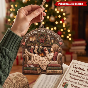 Custom Wood Ornament - Personalized Christmas Bookish Gifts For Book Lovers, Bookworms, Readers - My Weekend Is Fully Booked