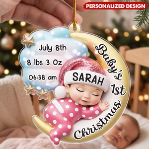 Custom Acrylic Ornament—A Personalized Christmas Gift Designed For New Parents To Cherish Their Baby's First Christmas