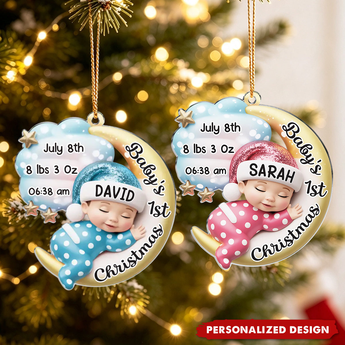 Custom Acrylic Ornament—A Personalized Christmas Gift Designed For New Parents To Cherish Their Baby's First Christmas