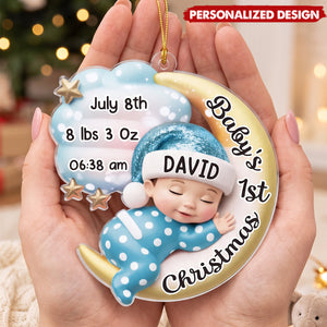 Custom Acrylic Ornament—A Personalized Christmas Gift Designed For New Parents To Cherish Their Baby's First Christmas