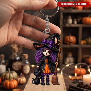 Personalized Acrylic Hanging Keychain – A Halloween Gift for Your Daughter or Granddaughter