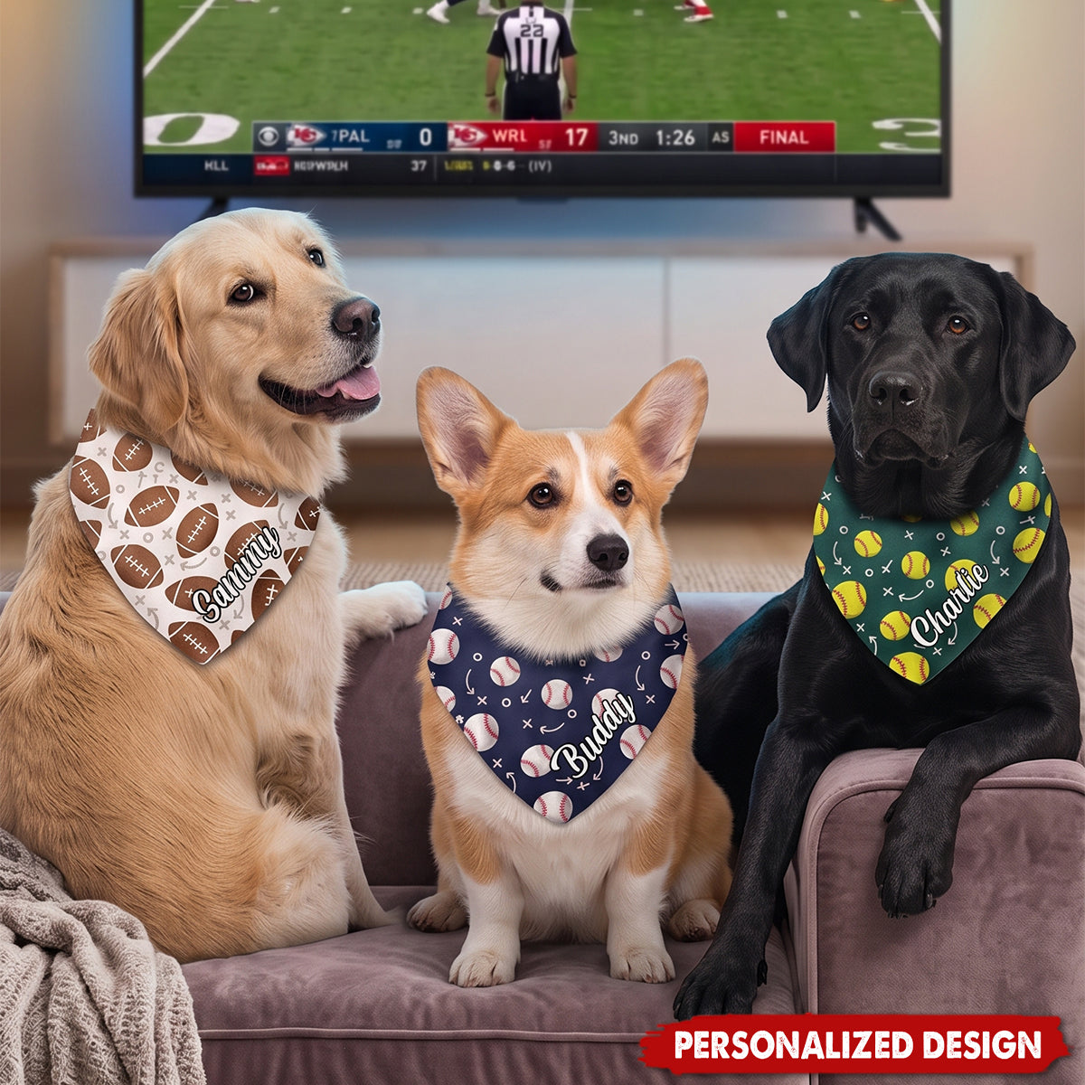 Dog Bandana Gift For Sport Lover - Personalized Bandana Collar