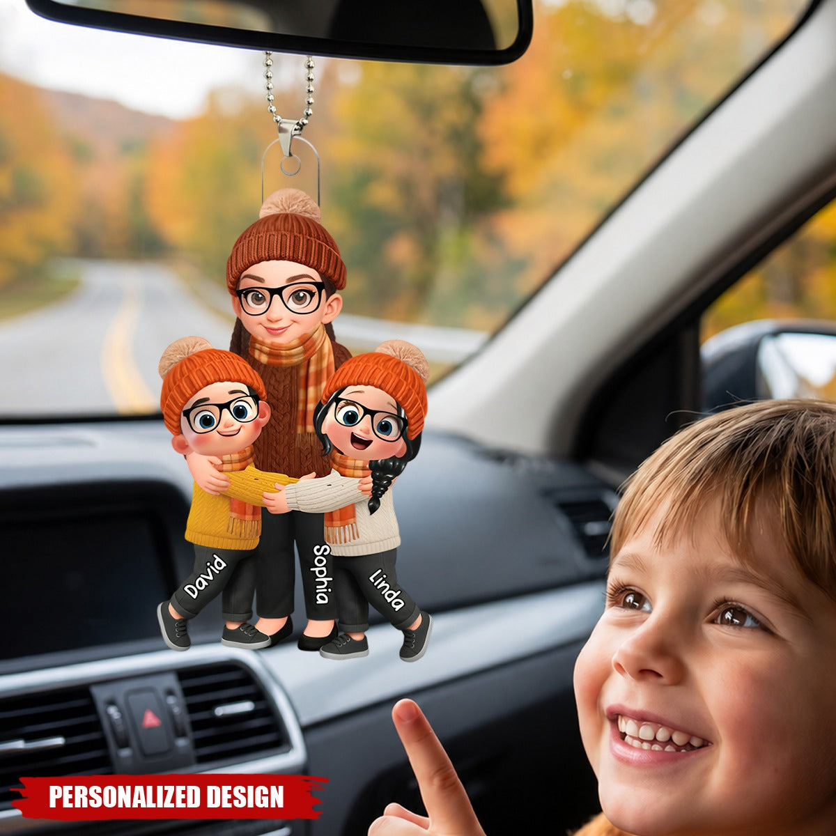 Grandma Grandkids Fall Season - Personalized Ornament - Gift For Wife, Grandmas
