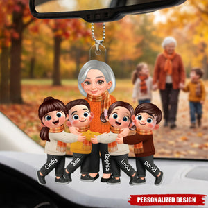 Grandma Grandkids Fall Season - Personalized Ornament - Gift For Wife, Grandmas