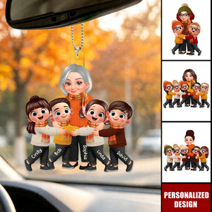 Grandma Grandkids Fall Season - Personalized Ornament - Gift For Wife, Grandmas