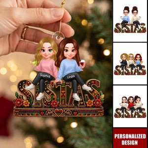 Besties Sisters Sistas Forever - Personalized Acrylic Ornament