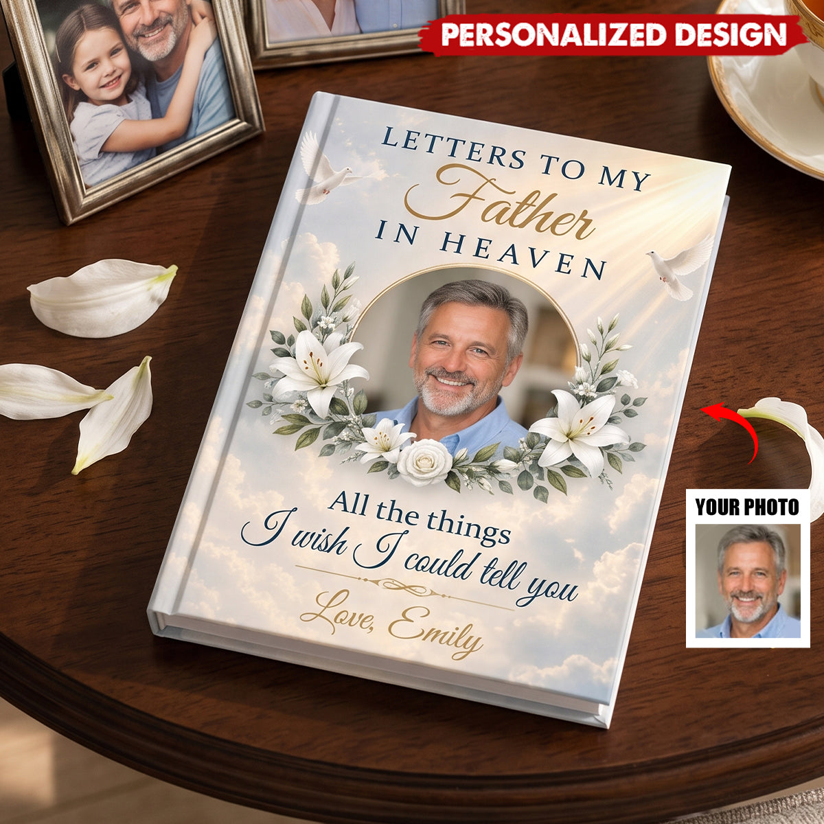 Custom Photo Hardcover Journal - Personalized Memorial Sympathy Gifts For Loss Of Mom, Dad - Missing You Every Single Day