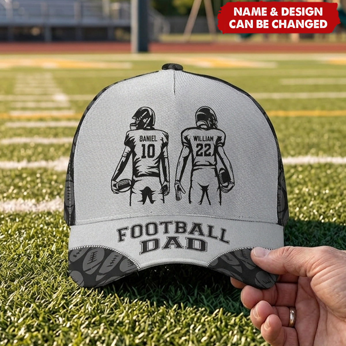 Father's Day Gifts, Football Dad, Grandpa - Personalized Cap