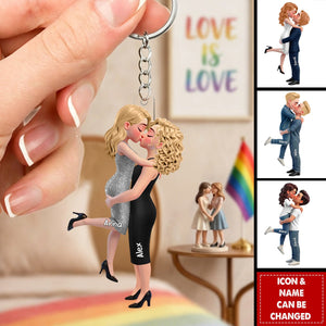 Personalized LGBT Couple Keychain - Gift For Couple, Happy Pride Month