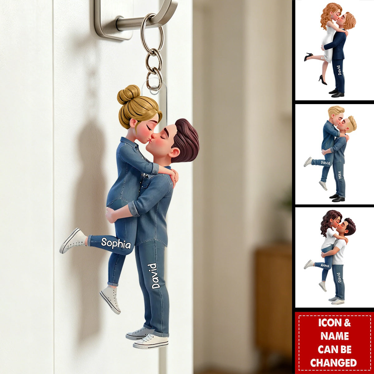 Personalized LGBT Couple Keychain - Gift For Couple, Happy Pride Month