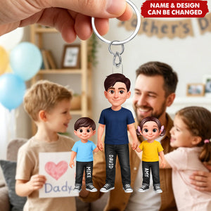 Hot Dads Club -Personalized 2-Layered Acrylic Keychain - Funny Father's Day Gift For Dad, Husband