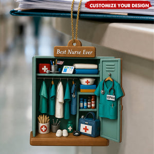 Best Nurse Ever With Nurse Uniform And Medical Equipment, Personalized Custom Ornament