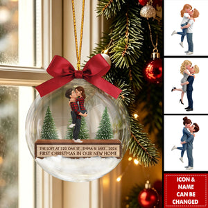 Custom First Christmas In Our New Home - Personalized Acrylic Ball Ornament