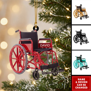 Personalized Wheelchair Christmas Ornament, Acrylic Ornament
