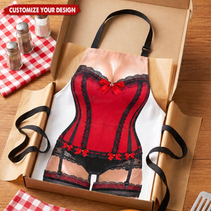 Custom Funny Apron With Pocket - Personalized Birthday Gifts For Wife- Too Hot To Handle