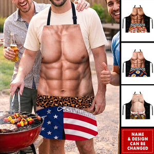 Custom Funny Patriotic Apron With Pocket - Personalized Birthday Gifts For Husband