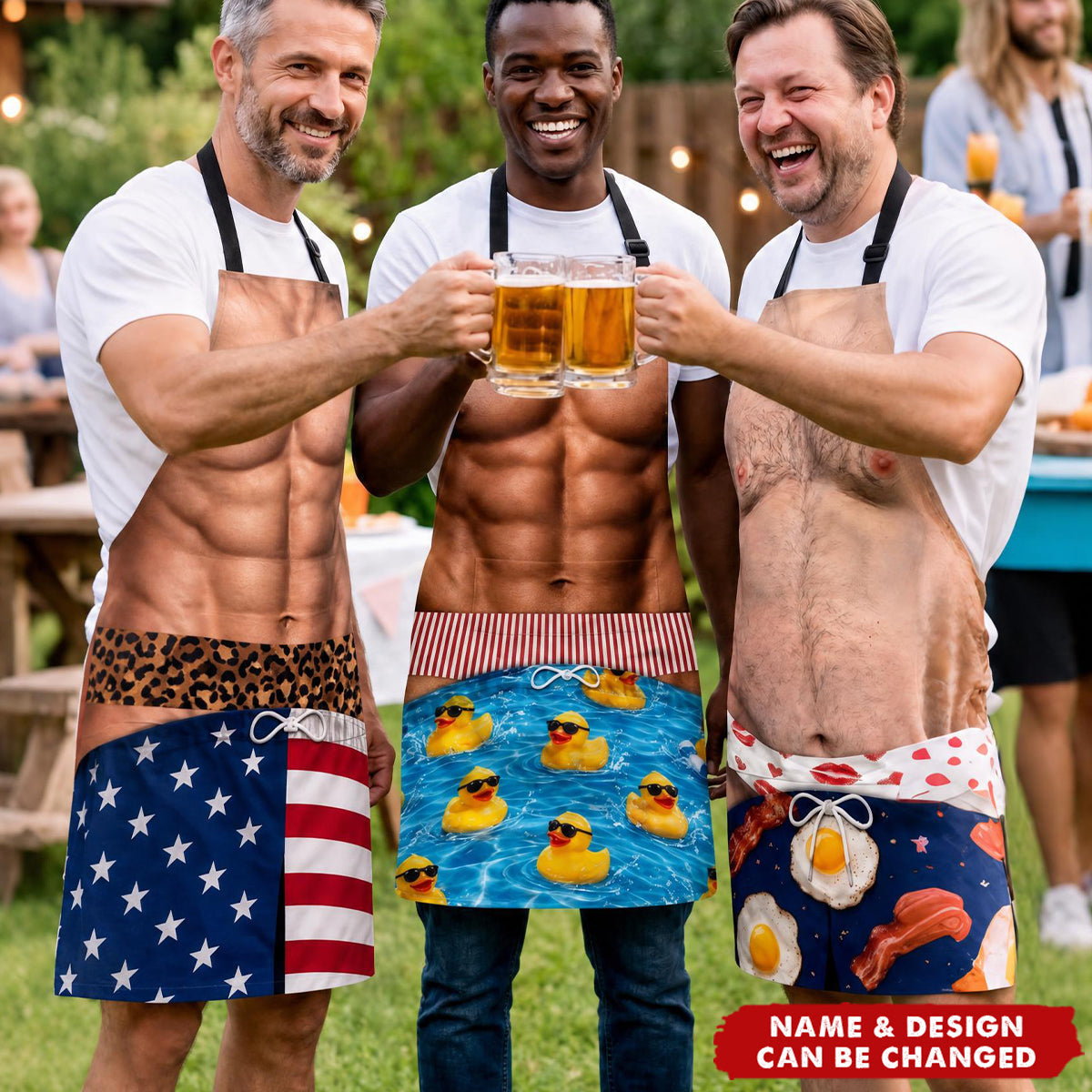 Custom Funny Patriotic Apron With Pocket - Personalized Birthday Gifts For Husband
