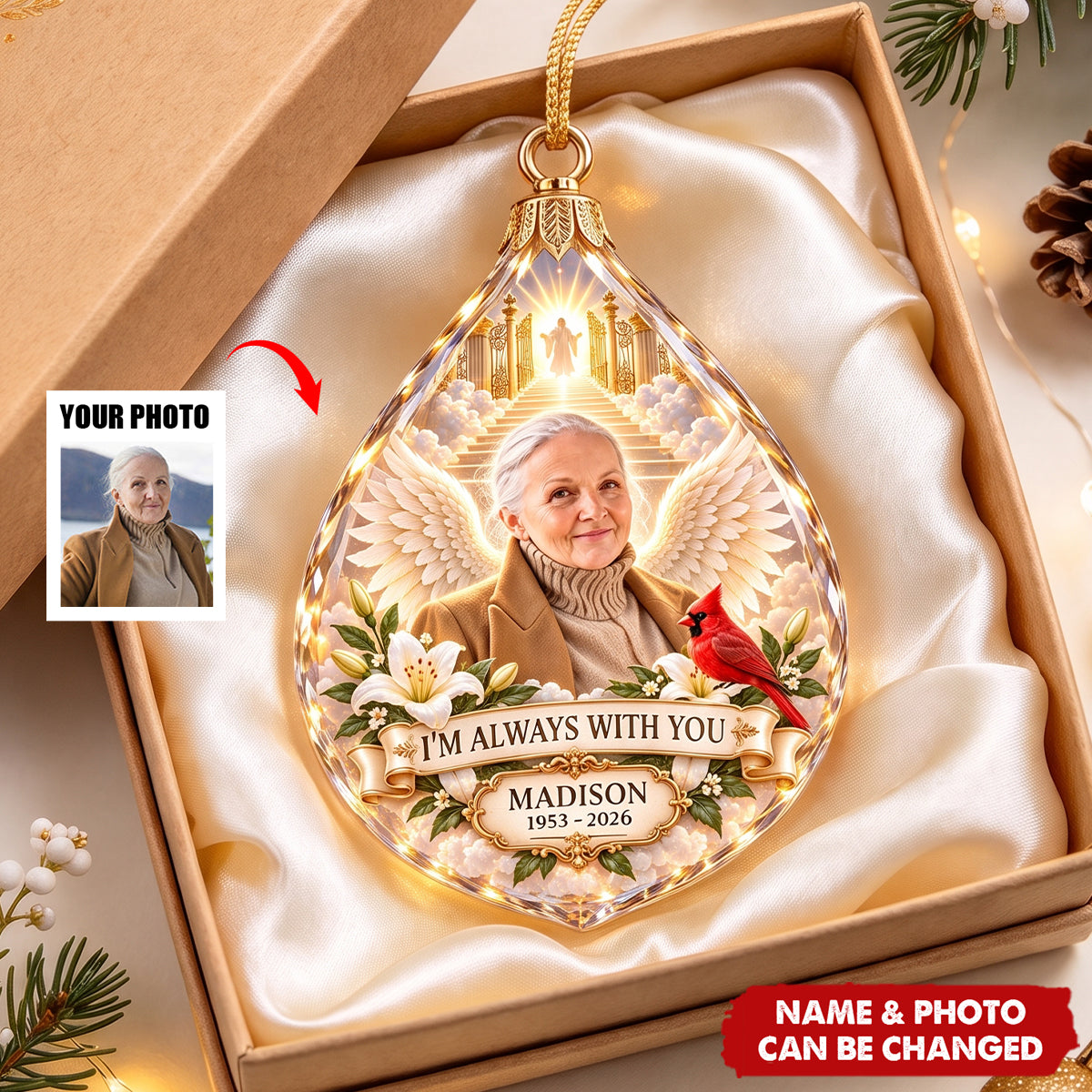 Memorial Heaven Acrylic Ornament - Custom Photo Memorial Gifts