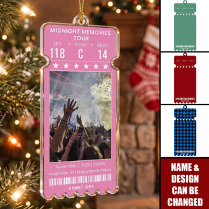 Custom Concert Ticket With Photo Music Event For Fans, Music Lovers - Personalized Ornament