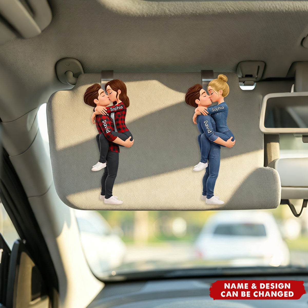 Kissing Couple -Personalized Acrylic Visor Clip, Gift for Couple
