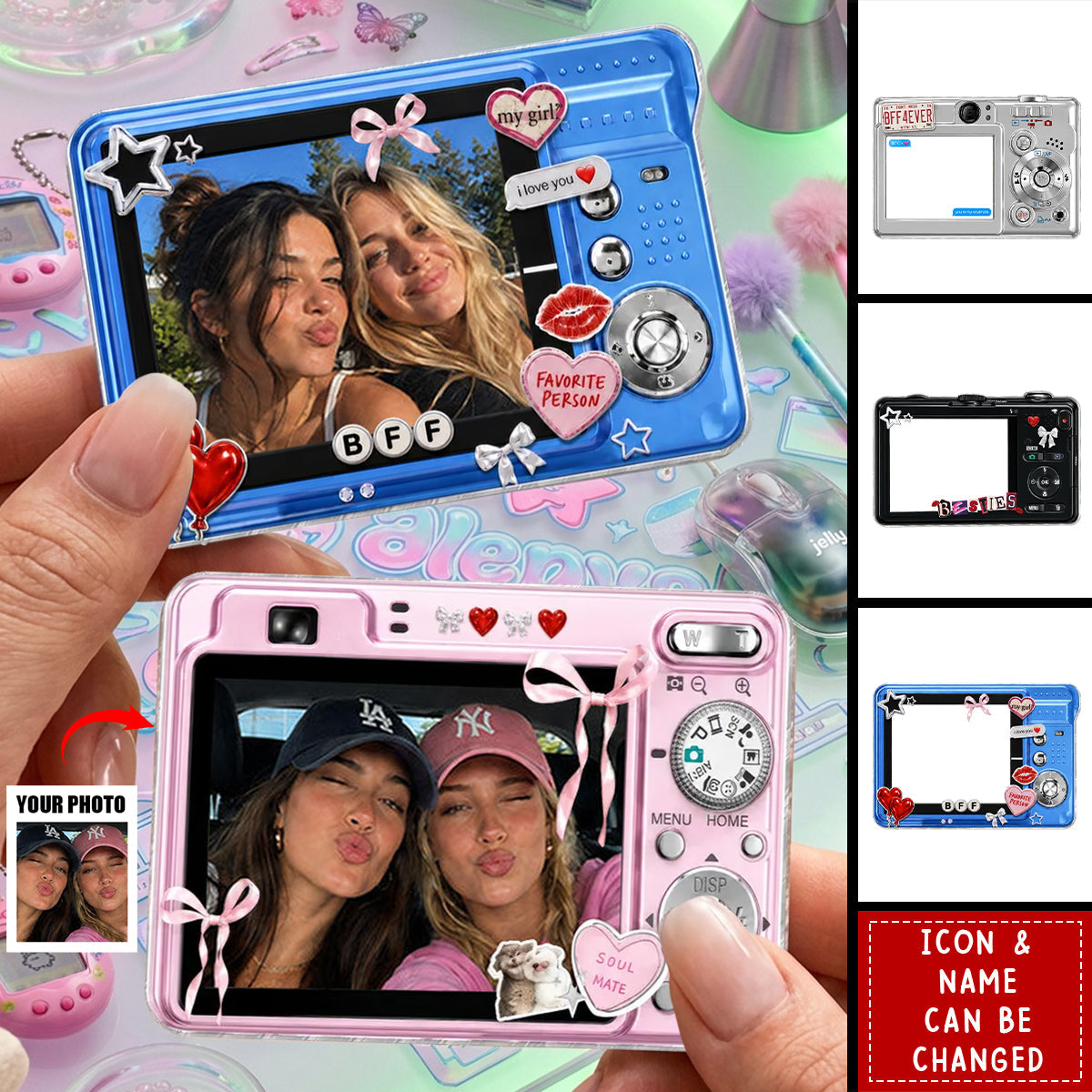 Besties Y2K Digital Camera Photo Uploaded - Personalized Acrylic Magnet